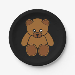 Teddy Bear Cartoon Paper Plates