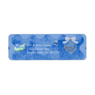Teddy Bear Charm Boy Blue Baby Shower