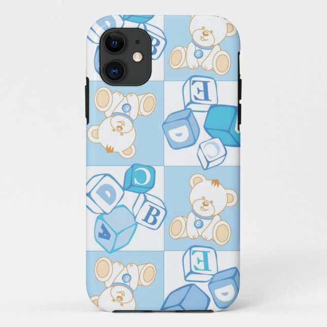 Teddy bear checked pattern Case-Mate iPhone case (Back)