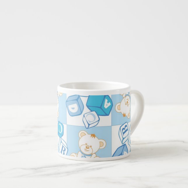 Teddy bear checked pattern espresso cup (Front Right)