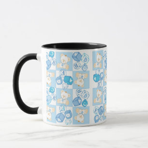Teddy bear checked pattern mug