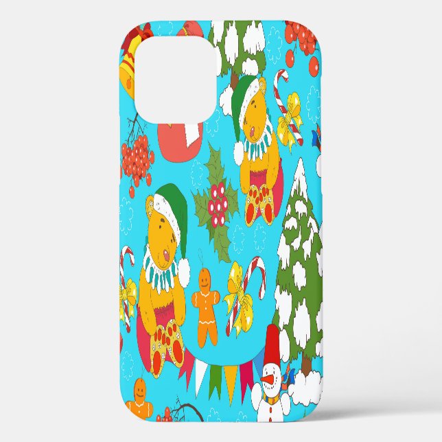 Teddy Bear Christmas: Kid-Friendly Pattern. Case-Mate iPhone Case (Back)