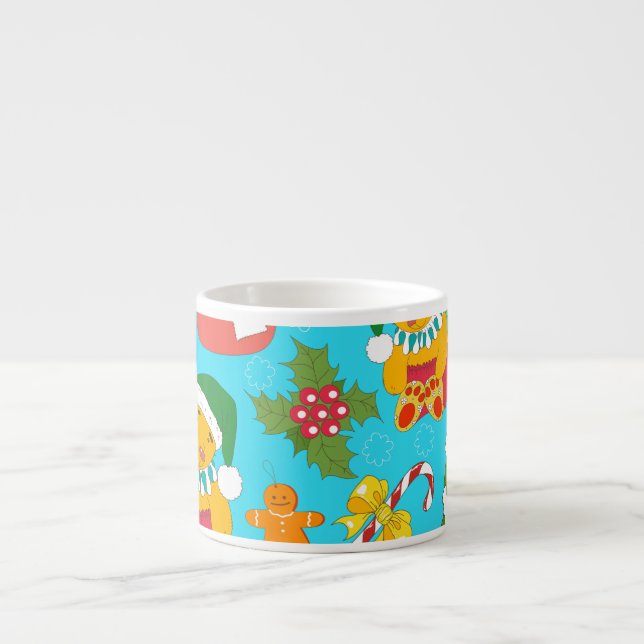 Teddy Bear Christmas: Kid-Friendly Pattern. Espresso Cup (Front)