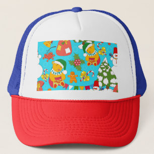 Teddy Bear Christmas: Kid-Friendly Pattern. Trucker Hat