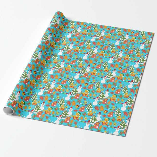 Teddy Bear Christmas: Kid-Friendly Pattern. Wrapping Paper (Unrolled)