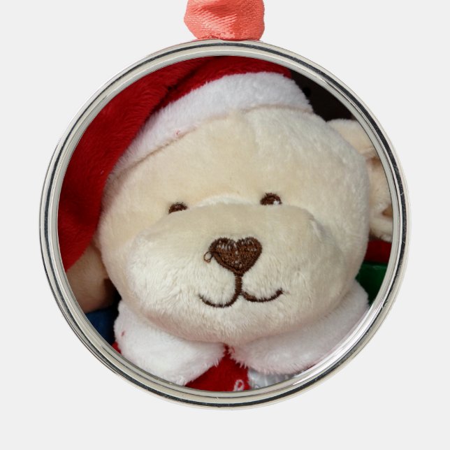 TEDDY BEAR CHRISTMAS ORNAMNET METAL TREE DECORATION (Front)
