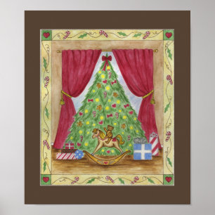 Teddy Bear Christmas Tree Poster