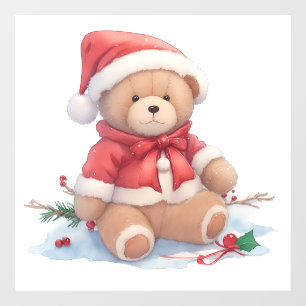 Teddy Bear Christmas Window Cling