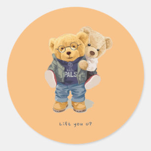 Teddy bear classic round sticker