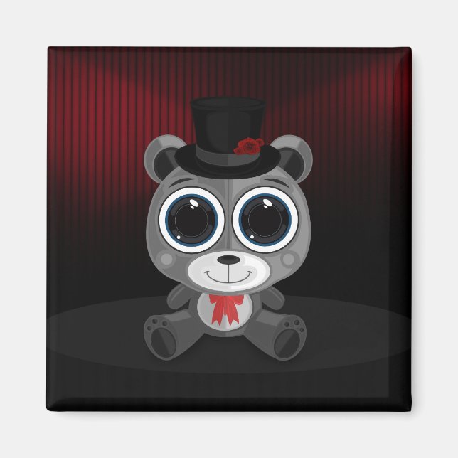 Teddy Bear - Classy Grey Magnet (Front)