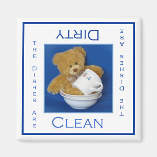 Teddy Bear Clean or Dirty Dishwasher Magnet