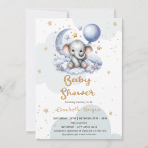 Teddy Bear Cloud Moon Stars Mailbox Baby Shower  Invitation
