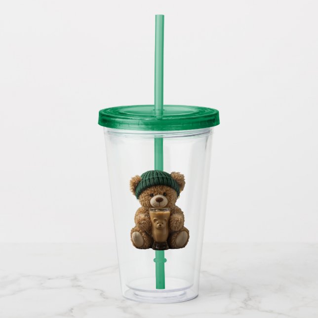 Teddy Bear Cold Brew  Acrylic Tumbler (Front)