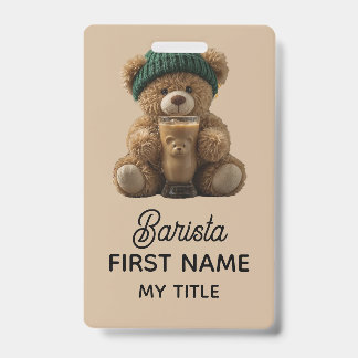 Teddy Bear Cold Brew ID Badge