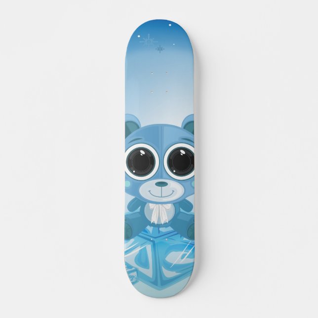 Teddy Bear - Cool Blue Skateboard (Front)