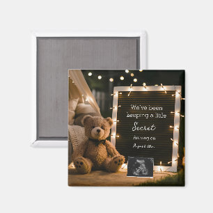Teddy Bear Cosy Night Pregnancy Announcement gift Magnet