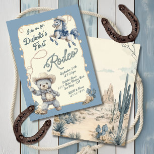 Teddy Bear Cowboy Horse Rodeo Birthday Invitation