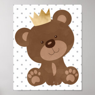Teddy Bear Cute Baby Boy Nursery Wall Art Gift