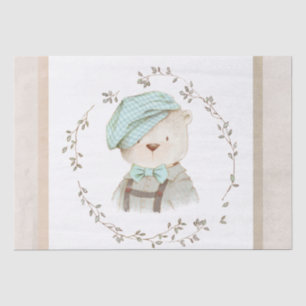 Teddy Bear Cute Whimsy Adorable Simple Hand Drawn Tissue Paper