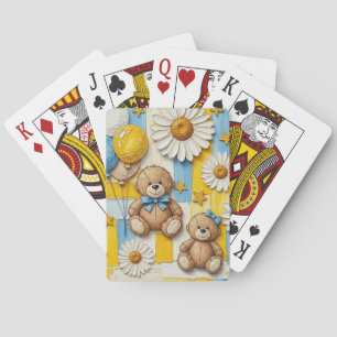 Teddy Bear Daisy Garden Pattern (11) Playing Cards