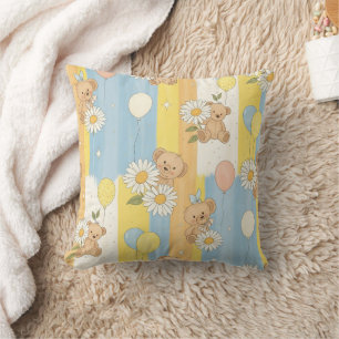 Teddy Bear Daisy Garden Pattern (12) Cushion