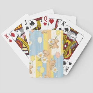 Teddy Bear Daisy Garden Pattern (12) Playing Cards