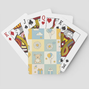 Teddy Bear Daisy Garden Pattern (17) Playing Cards
