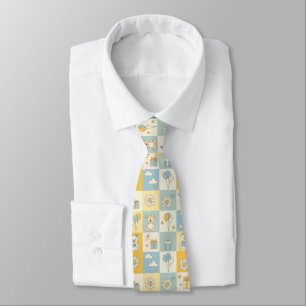 Teddy Bear Daisy Garden Pattern (17) Tie