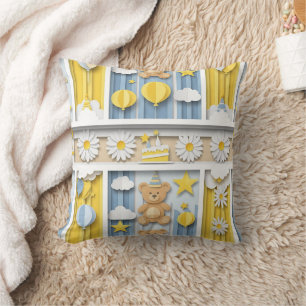 Teddy Bear Daisy Garden Pattern (18) Cushion
