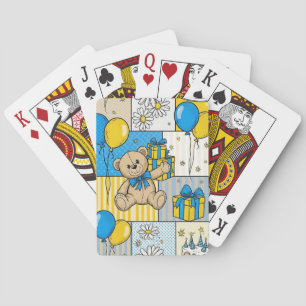 Teddy Bear Daisy Garden Pattern (4) Playing Cards