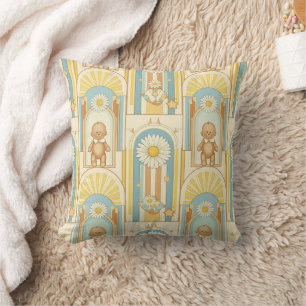 Teddy Bear Daisy Garden Pattern (6) Cushion
