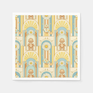 Teddy Bear Daisy Garden Pattern (6) Napkin