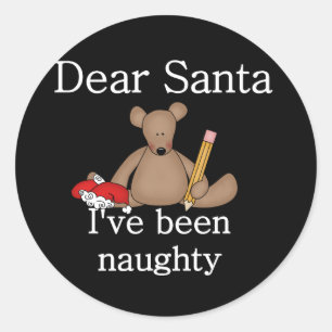 Teddy Bear Dear Santa Classic Round Sticker