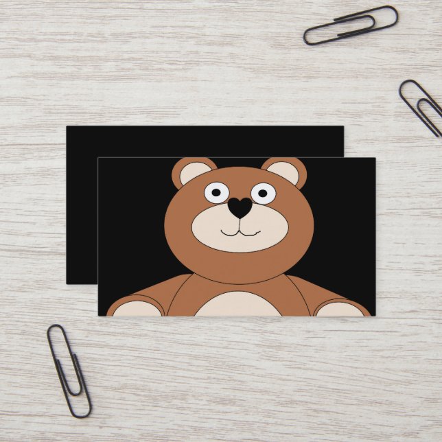 Teddy Bear Design Business Card (Front/Back In Situ)