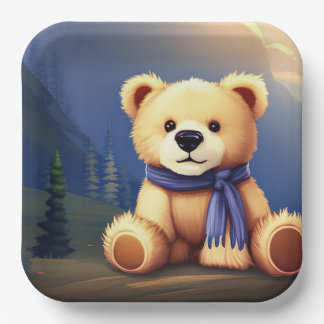 Teddy Bear Design Paper Plate 