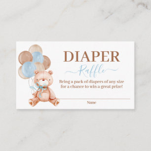 Teddy Bear Diaper Raffle Enclosure Card
