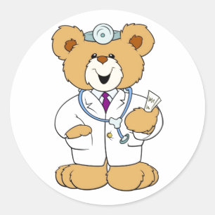 Teddy Bear Doctor Classic Round Sticker