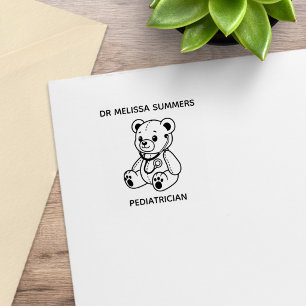 Teddy Bear Doctor Paediatrician 1x1 Rubber Stamp