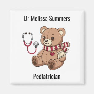 Teddy Bear Doctor Paediatrician Custom Text Magnet