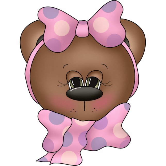 Teddy Bear Face Ornament Photo Sculpture Decoration (Front)