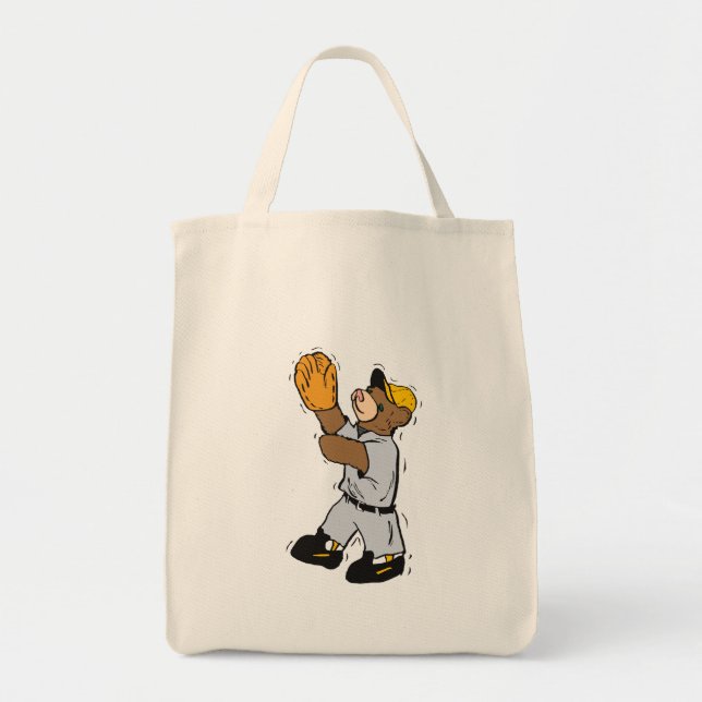Teddy Bear Fielder Tote Bag (Front)