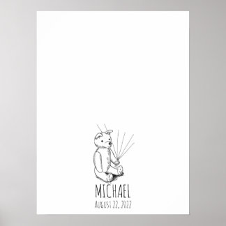 Teddy Bear Fingerprint Guest Book
