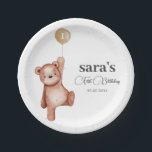 Teddy Bear First Birthday Party Paper Plate<br><div class="desc">Teddy Bear First Birthday Party</div>