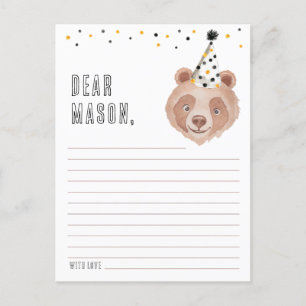 Teddy Bear First Birthday Time Capsule Card