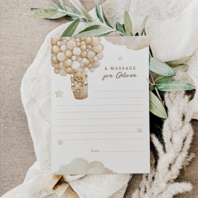 Teddy Bear First Birthday Time Capsule Massage Enclosure Card (Creator Uploaded)