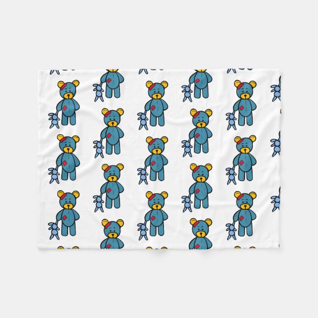 Teddy Bear Fleece Blanket (Front (Horizontal))
