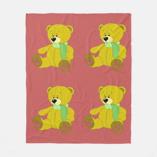 Teddy Bear Fleece Blanket (Front)