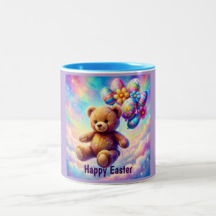 TEDDY BEAR FLOATING ~ Two-Tone COFFEE MUG