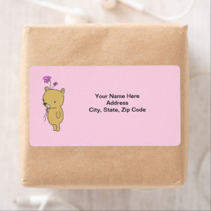 Teddy Bear Floral  Labels