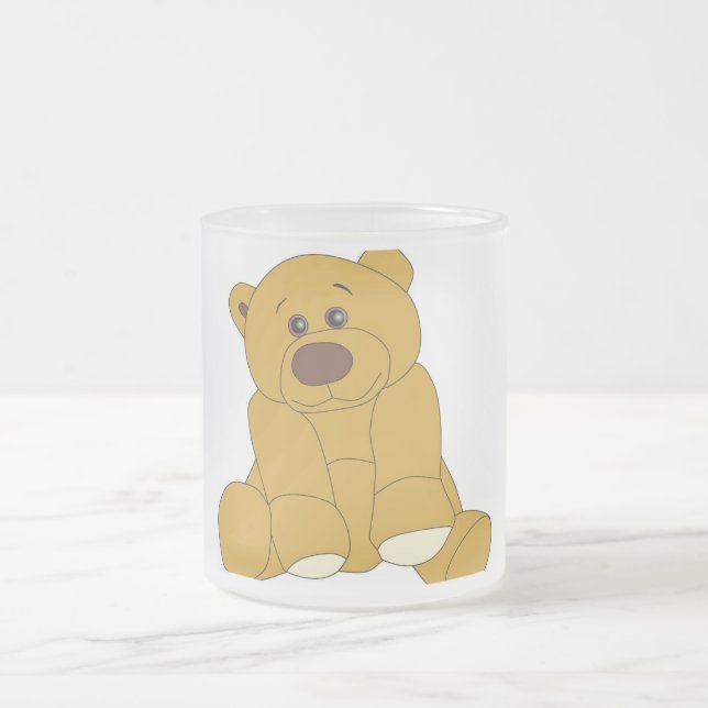 teddy bear frosted glass coffee mug (Center)